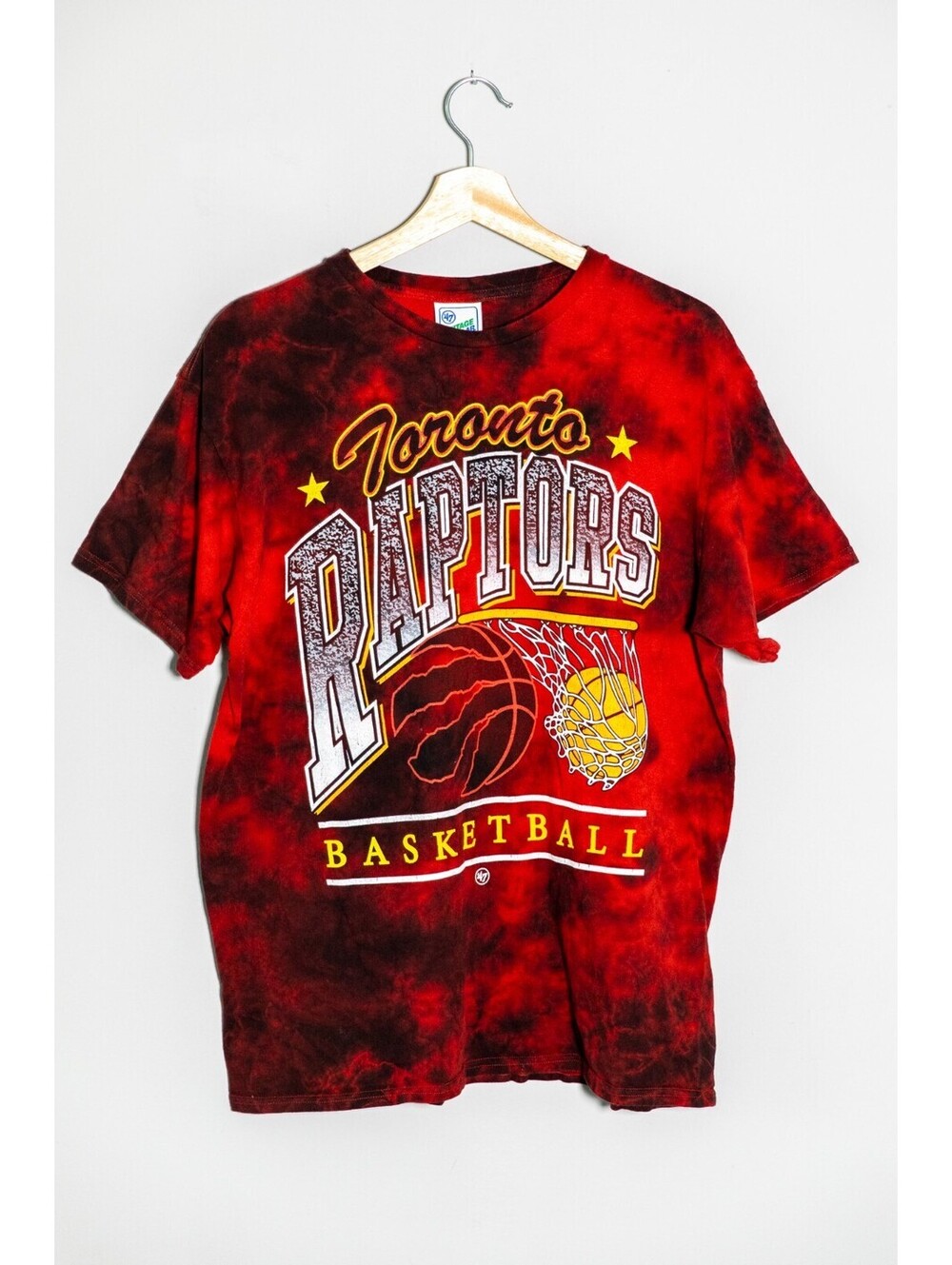 Toronto Raptors Basketball Tie Dye Shirt '47 Vintage Tubular RARE - Men's L